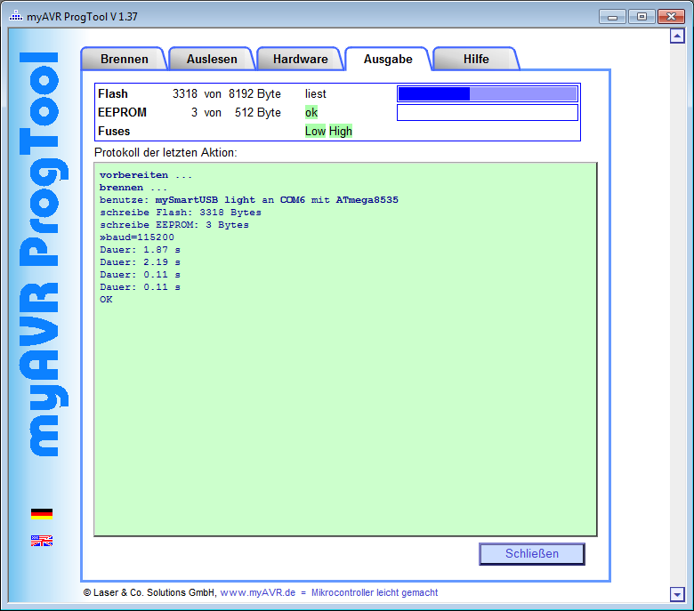 ProgTool - Brennen fertig