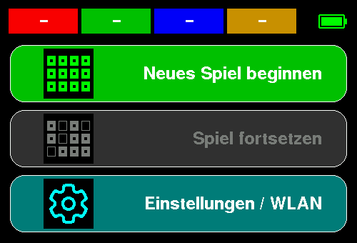 Anzeige Hauptmenü